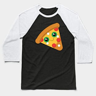 Cute Kawaii Pizza Slice Baseball T-Shirt